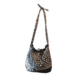 Large Zara Black And White Bandana Shoulder Bag